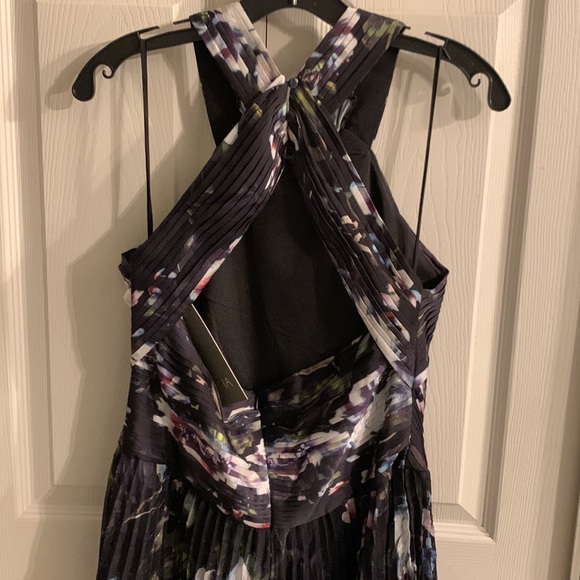 Theia Trinity Floral Pleated Halter Dress - Picture 10 of 13